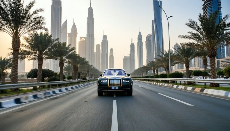 Luxury road travel experience in Dubai